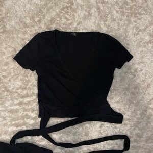 Black wrap t shirt